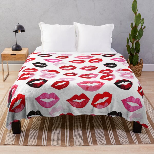 Item preview, Preppy Watercolor Lipstick Kisses Maximalist Galentines Print designed and sold by Creative Brat Design Studio.