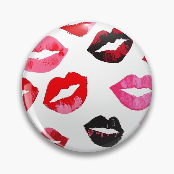 Item preview, Preppy Watercolor Lipstick Kisses Maximalist Galentines Print designed and sold by Creative Brat Design Studio.