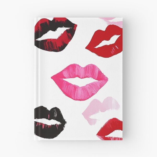 Item preview, Preppy Watercolor Lipstick Kisses Maximalist Galentines Print designed and sold by Creative Brat Design Studio.