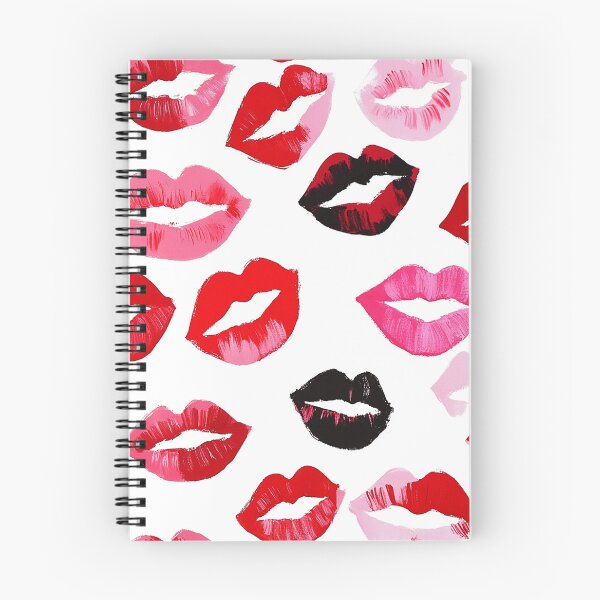Item preview, Preppy Watercolor Lipstick Kisses Maximalist Galentines Print designed and sold by Creative Brat Design Studio.
