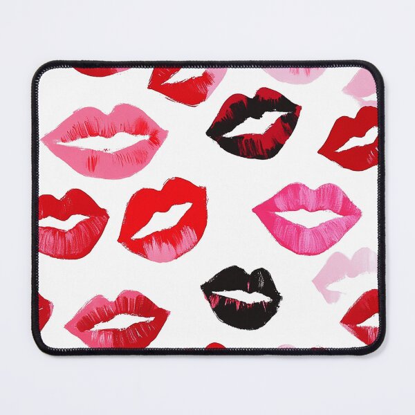 Item preview, Preppy Watercolor Lipstick Kisses Maximalist Galentines Print designed and sold by Creative Brat Design Studio.