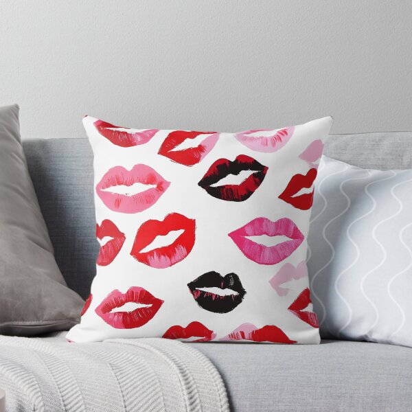 Item preview, Preppy Watercolor Lipstick Kisses Maximalist Galentines Print designed and sold by Creative Brat Design Studio.