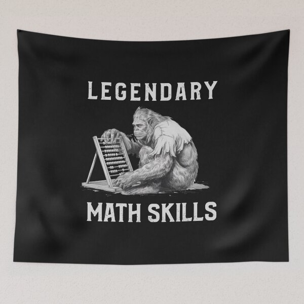 Item preview, Legendary Math Skills Funny Sasquatch with Abacus White Font designed and sold by Sqwak.
