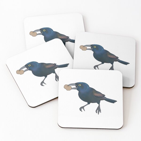 Item preview, Common Grackle with Peanut designed and sold by Fawnadeer.