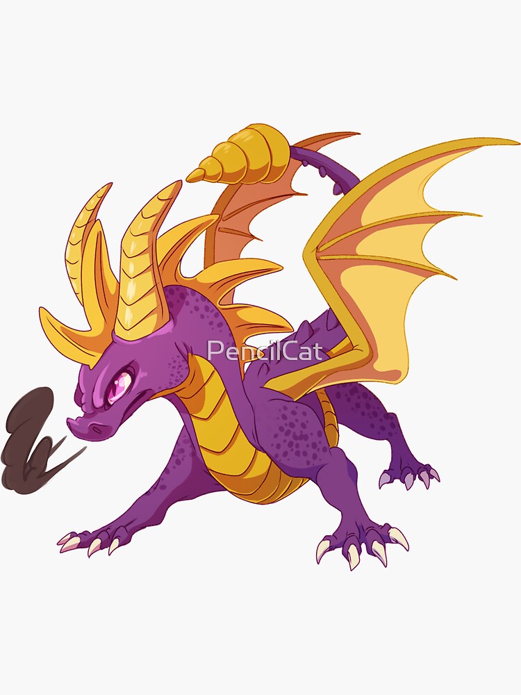 Thumbnail 3 of 3, Sticker, Spyro the Dragon designed and sold by PencilCat.