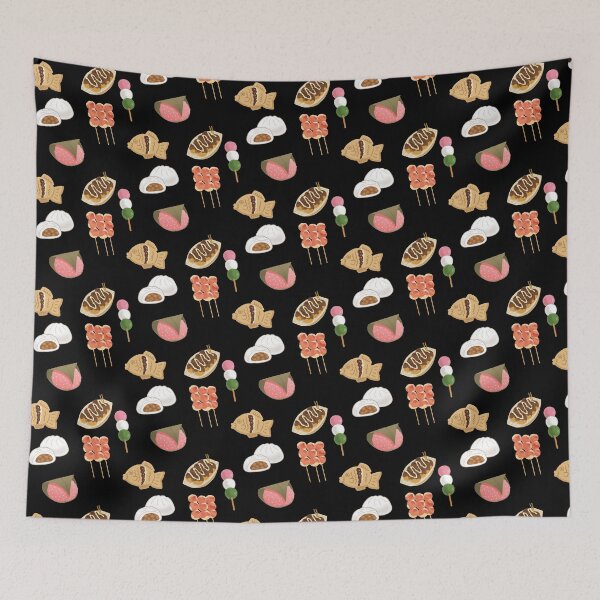 Item preview, Cute Japanese Snacks in Black designed and sold by CriaCreative.