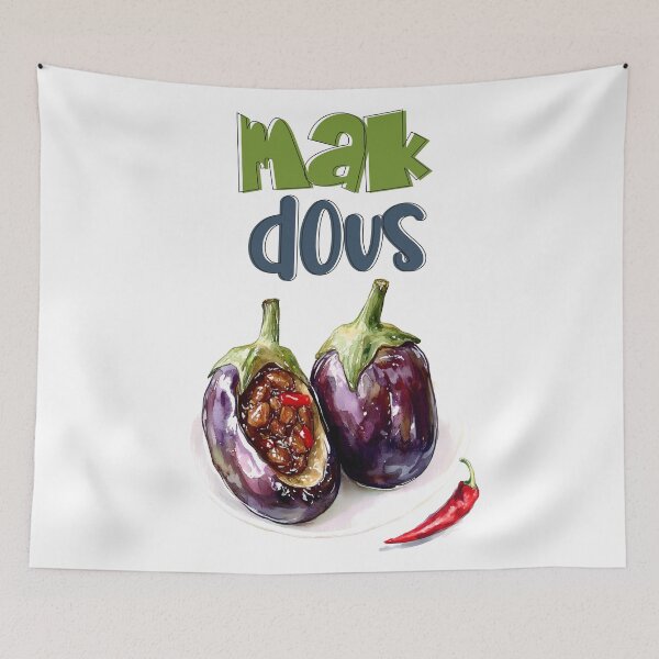 Item preview, Makdous | Olive Oil Tangy Stuffed Eggplant with Walnuts, Garlic, and Chili- مكدوس باذنجان محشي ثومة وجوز وفلفل مع زيت زيتون  designed and sold by FUNqoosh.