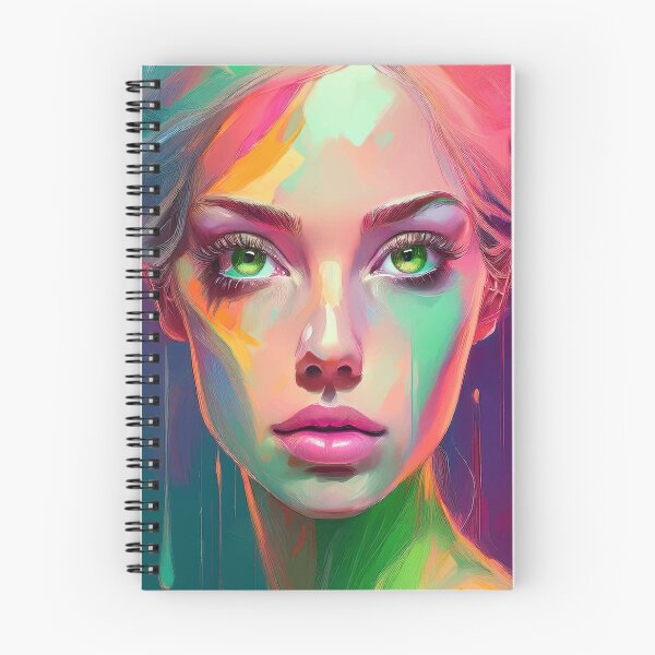 Item preview, Beautiful Young Woman Face with Green Eyes Art | Digitally Handmade Drawing Painting designed and sold by FilipeFerreira.