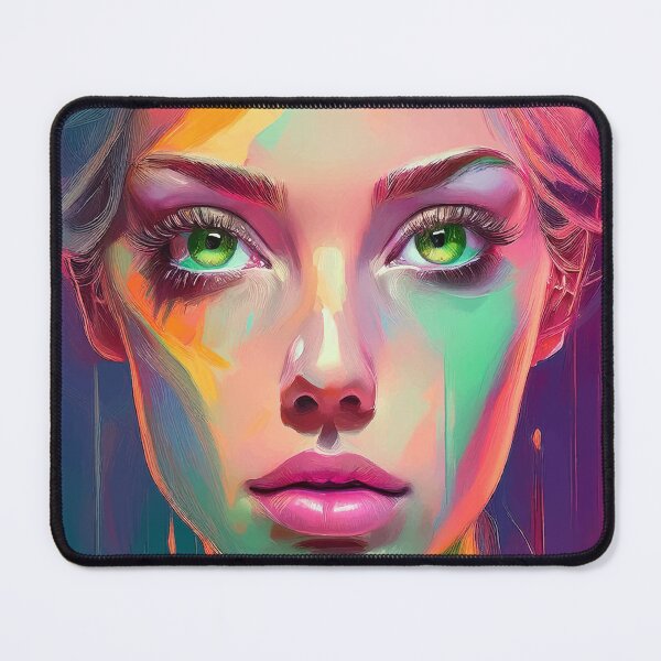 Item preview, Beautiful Young Woman Face with Green Eyes Art | Digitally Handmade Drawing Painting designed and sold by FilipeFerreira.