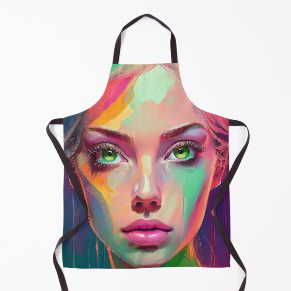 Item preview, Beautiful Young Woman Face with Green Eyes Art | Digitally Handmade Drawing Painting designed and sold by FilipeFerreira.