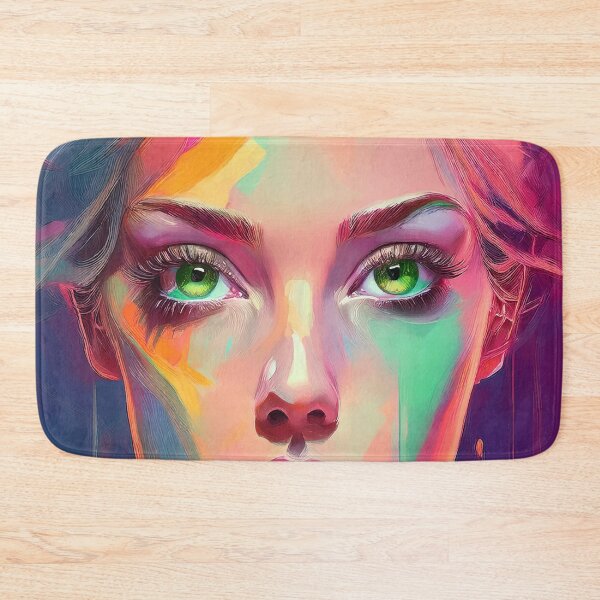 Item preview, Beautiful Young Woman Face with Green Eyes Art | Digitally Handmade Drawing Painting designed and sold by FilipeFerreira.