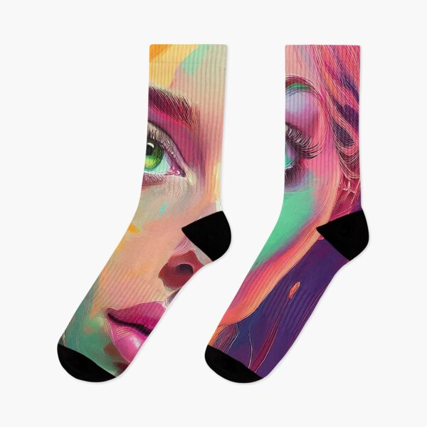 Item preview, Beautiful Young Woman Face with Green Eyes Art | Digitally Handmade Drawing Painting designed and sold by FilipeFerreira.