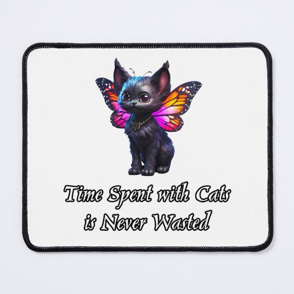 Item preview, Time spent with cats is never wasted - Black Cat quote 1 designed and sold by Tom-Johnson.
