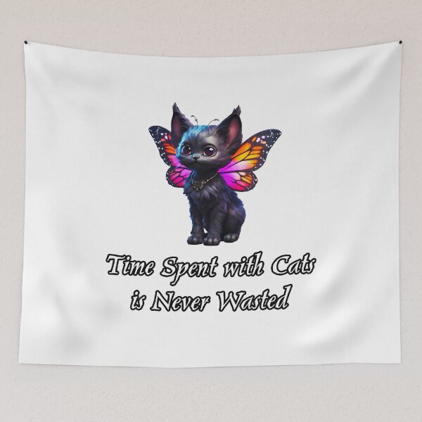 Item preview, Time spent with cats is never wasted - Black Cat quote 1 designed and sold by Tom-Johnson.