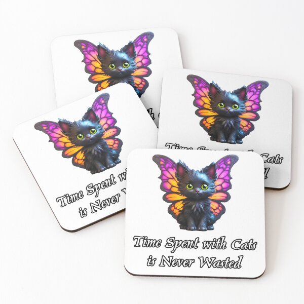Item preview, Time spent with cats is never wasted - Black Cat quote 2 designed and sold by Tom-Johnson.
