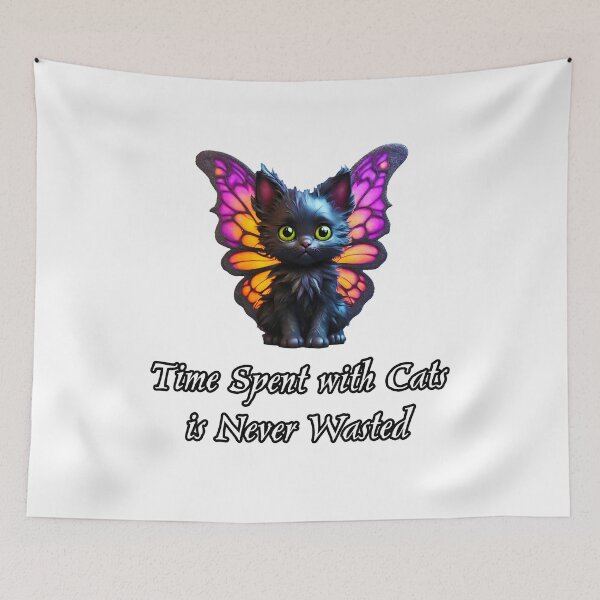 Item preview, Time spent with cats is never wasted - Black Cat quote 2 designed and sold by Tom-Johnson.