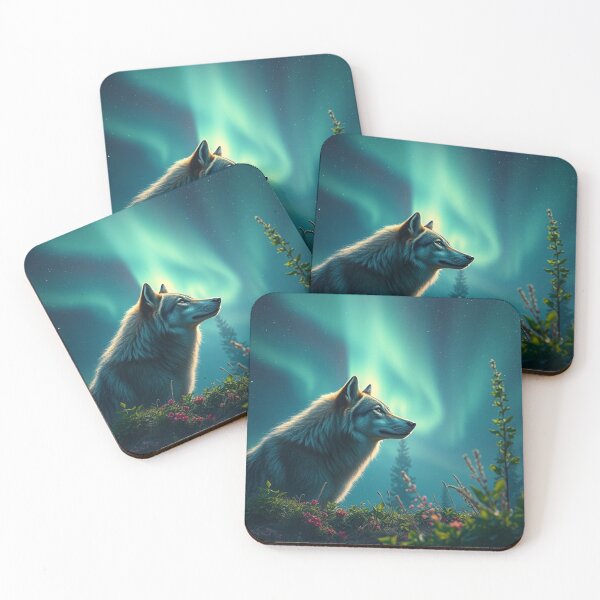 Item preview, Female Wolf Under Northern Lights designed and sold by CreativityAlive.