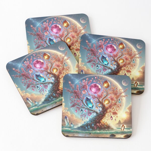 Item preview, Enchanting Fantasy Gemstone Art: Aquamarine, Sapphire, Emerald,  designed and sold by ZulryLifestyles.
