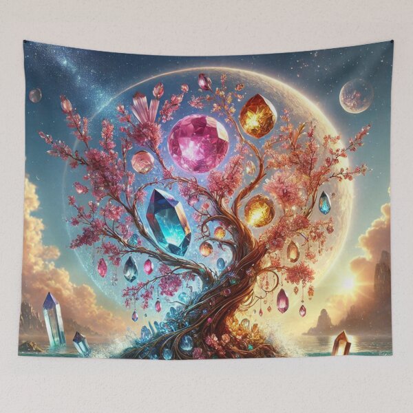 Item preview, Enchanting Fantasy Gemstone Art: Aquamarine, Sapphire, Emerald,  designed and sold by ZulryLifestyles.