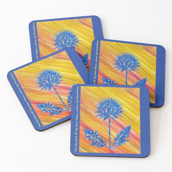 Item preview, The Burdock Of My New Home, 2024, Blue and yellow collection by MiraSlava designed and sold by ArtMiraSlava.