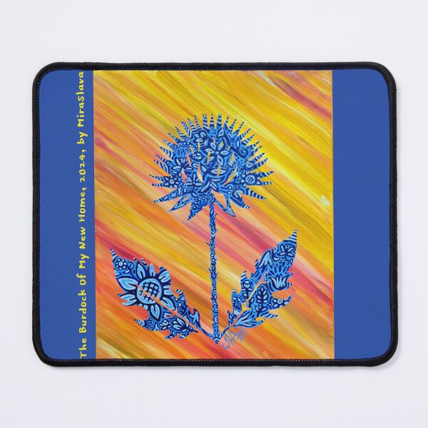 Item preview, The Burdock Of My New Home, 2024, Blue and yellow collection by MiraSlava designed and sold by ArtMiraSlava.