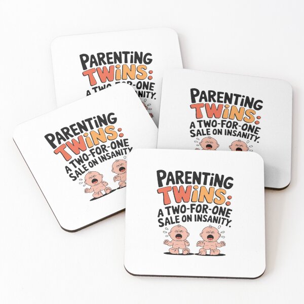 Item preview, Twins, babies, parenting, chill, cute, funnyfits70, Humor, Funny, retro, vintage, funny quotes, animal humor, designed and sold by FunnyFits70.