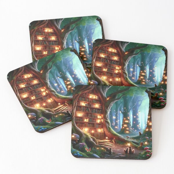 Item preview, Fantasy, Fairy Tale Book Lover Library in a Magic Forest trees Folklore Fables DND D&D Sci Fi designed and sold by TheTimeTaxi.