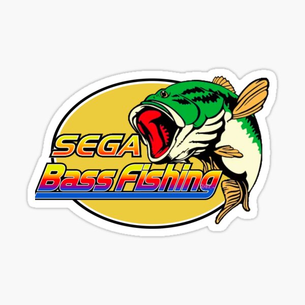 Vista previa del artículo con la obra «Pegatina de pesca de lubina de SEGA», diseñado y vendido por StickerWey.