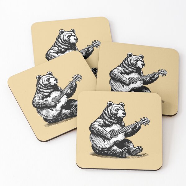 Item preview, Bear and music - Bear Guitar - Wild and music - Animal and Guitar - forest life - music as hobby designed and sold by DekoDesignsHub.