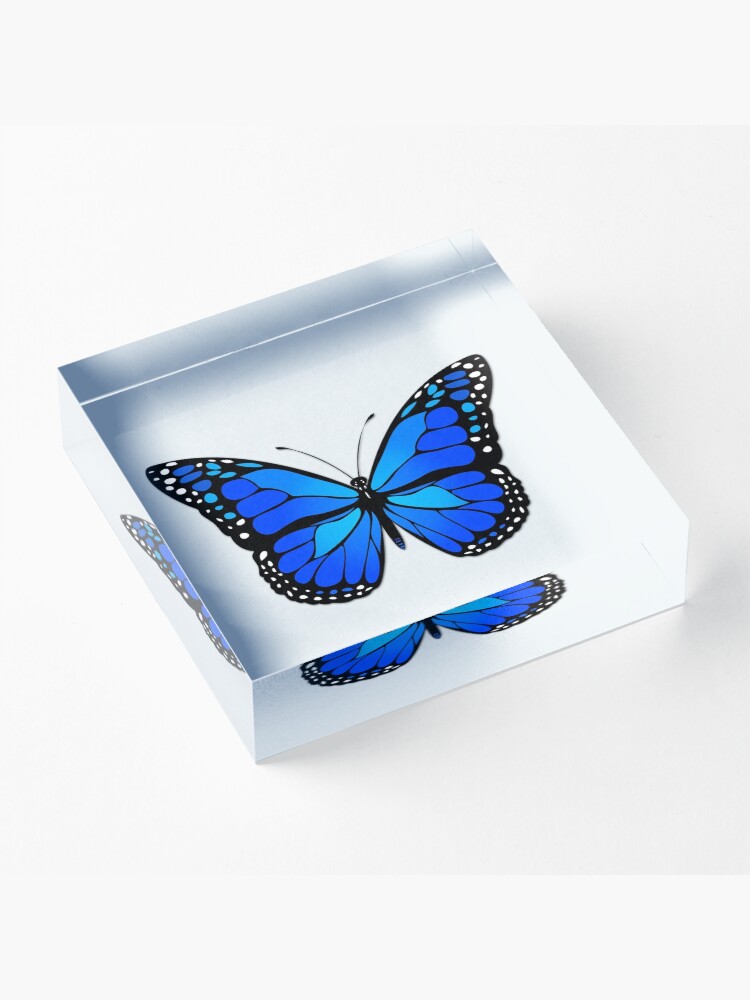 Alternate view of Blue butterfly Acrylic Block