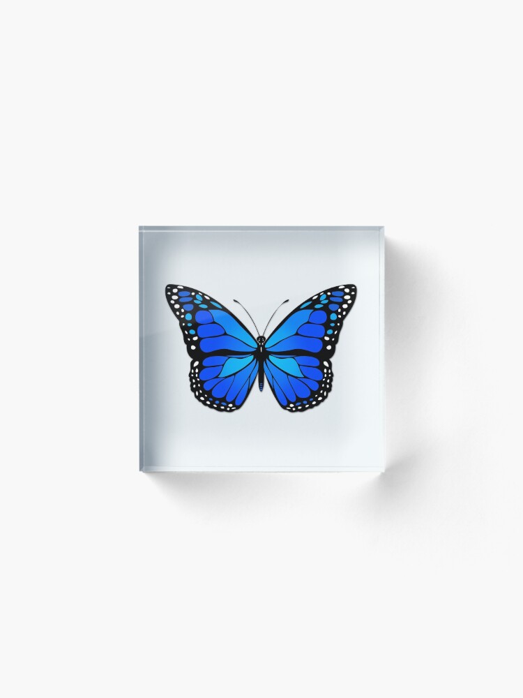 Alternate view of Blue butterfly Acrylic Block
