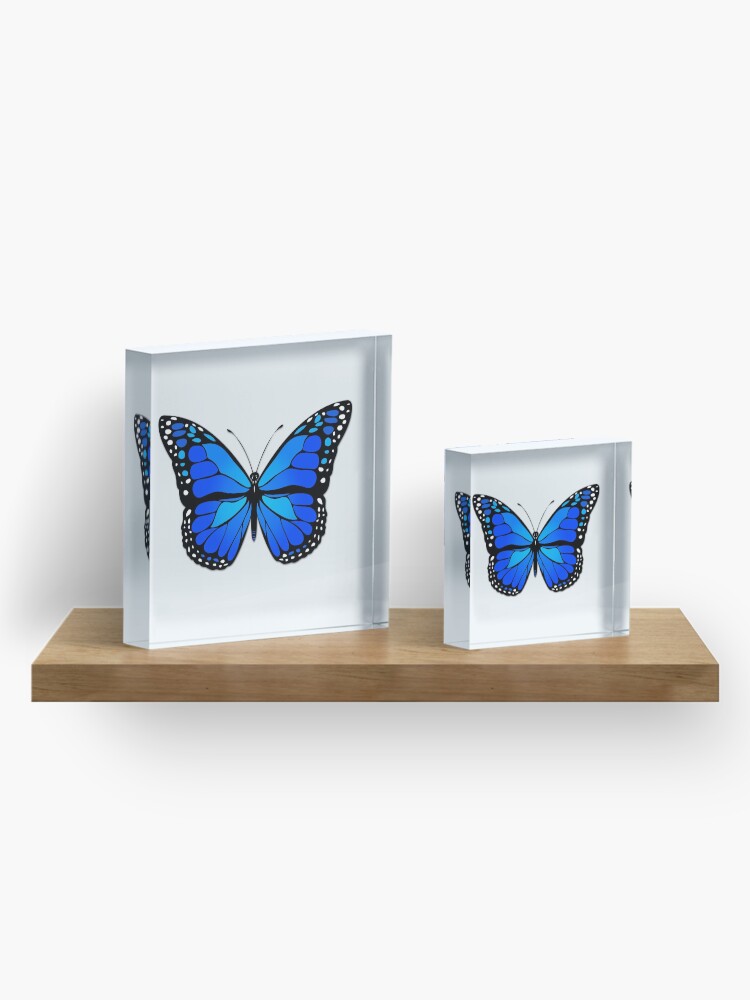 Alternate view of Blue butterfly Acrylic Block
