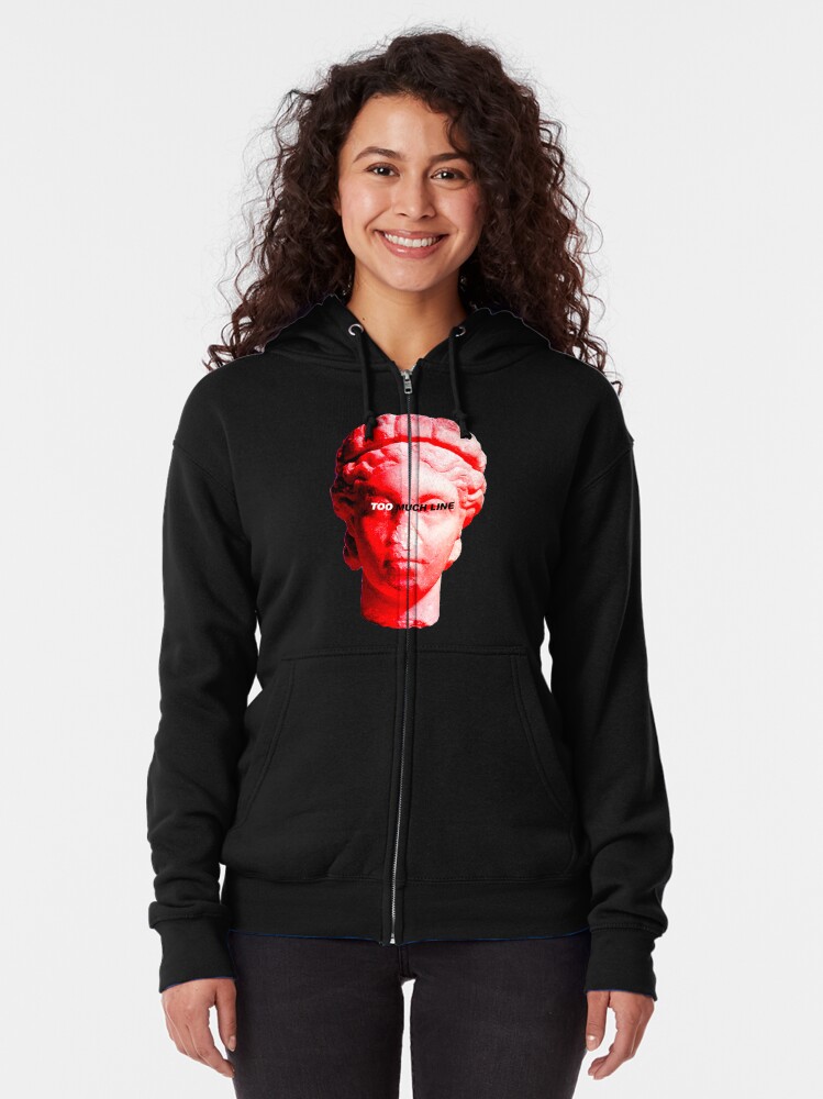 Alternate view of Old Portrait Sculpture of Junkie Zipped Hoodie
