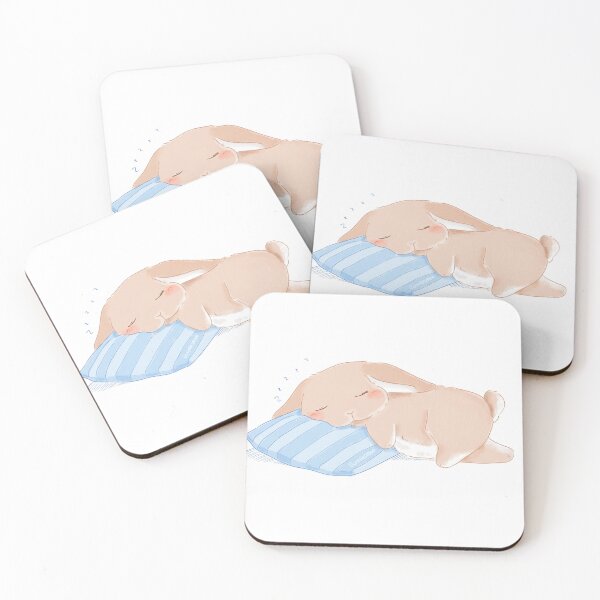 Item preview, Sleeping Baby Bunny with baby blue pillow | Bunniesmee  designed and sold by bunniesmee.