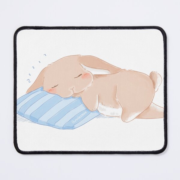 Item preview, Sleeping Baby Bunny with baby blue pillow | Bunniesmee  designed and sold by bunniesmee.
