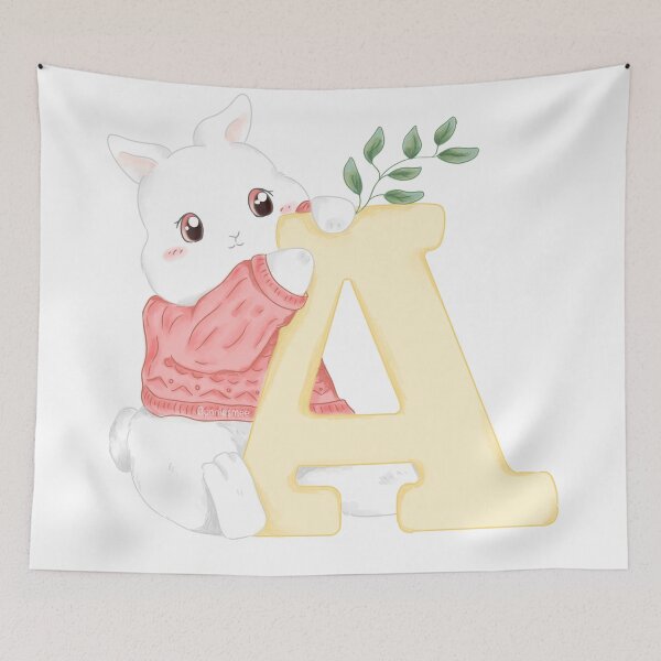 Item preview, A Alphabet Letter Bunny in Soft Watercolor | Bunniesmee  designed and sold by bunniesmee.