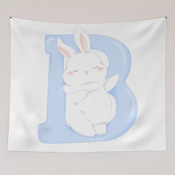 Item preview, B Alphabet Letter Bunny in Soft Watercolor | Bunniesmee  designed and sold by bunniesmee.