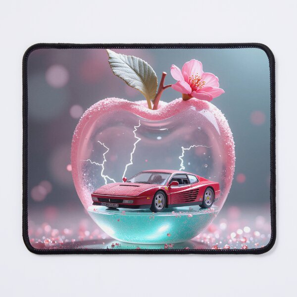 Item preview, OutRun Ferrari in Crystal Apple: Retro Futuristic Art designed and sold by aiEuroGirls.