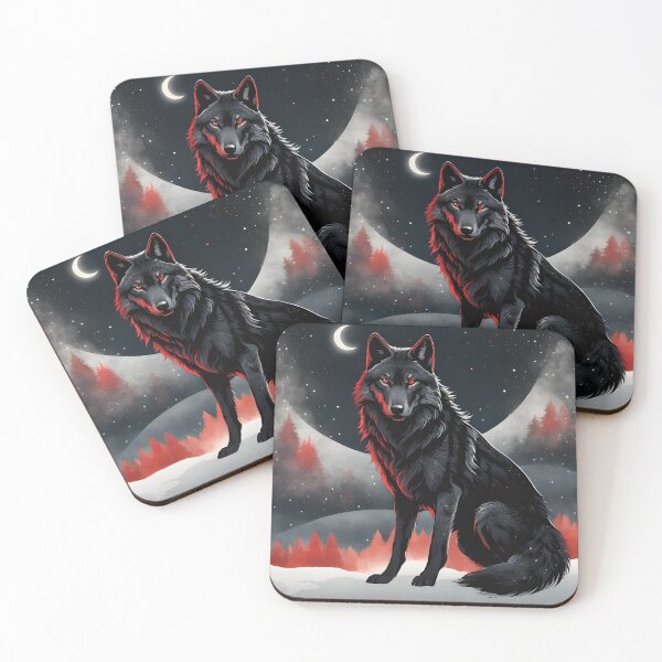 Item preview, Lonely Wolf in the Crescent Moon Night designed and sold by ArtyRed.