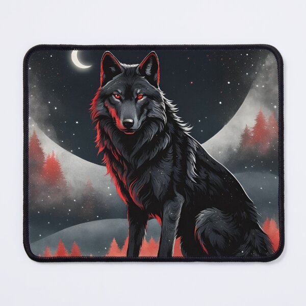 Item preview, Lonely Wolf in the Crescent Moon Night designed and sold by ArtyRed.