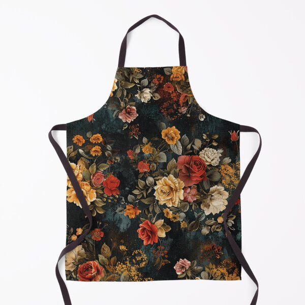 Item preview, Black colorful floral pattern - whimsigoth dark cottagecore forestcore  designed and sold by cocomelon168.