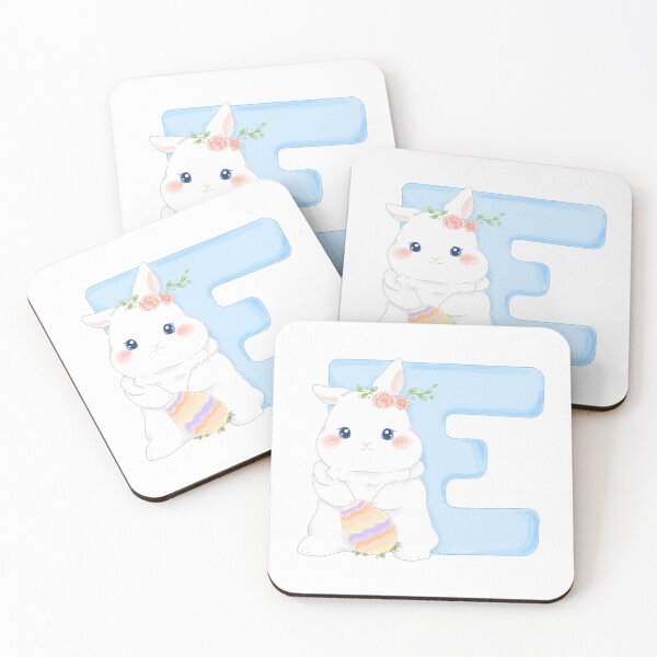 Item preview, E Alphabet Letter Bunny in Soft Watercolor | Bunniesmee  designed and sold by bunniesmee.