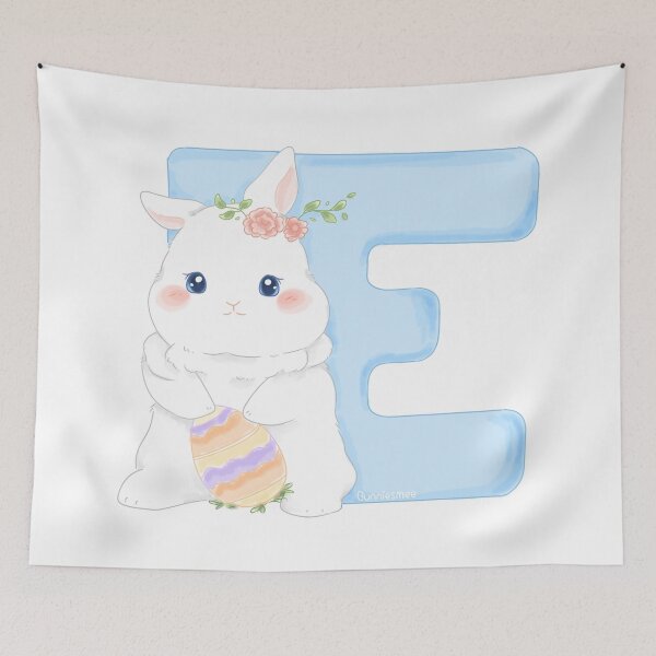 Item preview, E Alphabet Letter Bunny in Soft Watercolor | Bunniesmee  designed and sold by bunniesmee.