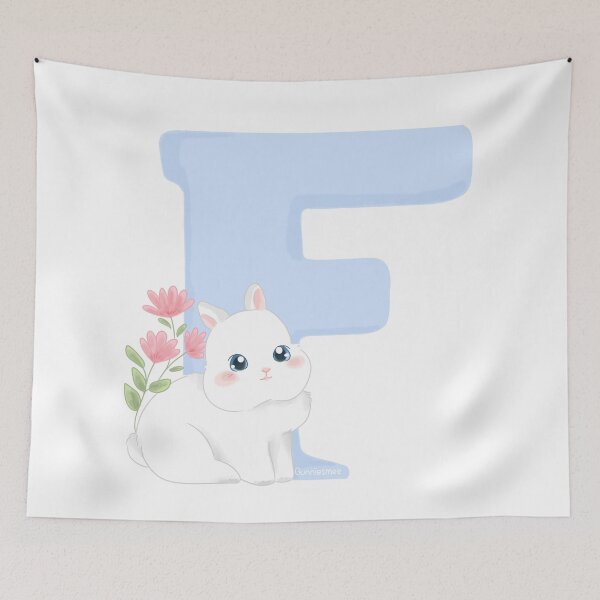 Item preview, F Alphabet Letter Bunny in Soft Watercolor | Bunniesmee  designed and sold by bunniesmee.
