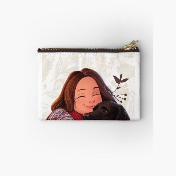 Item preview, Girl hugs Black Labrador designed and sold by Saky08.