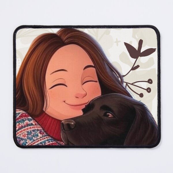 Item preview, Girl hugs Black Labrador designed and sold by Saky08.