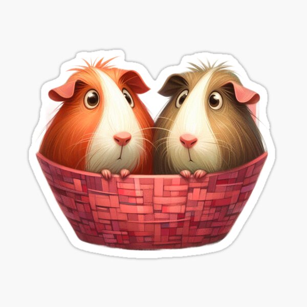 Item preview, Two Funny Guinea Pigs surprised  designed and sold by Betty Maria Dig Art.