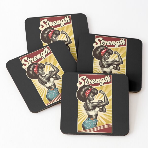 Item preview, Strength strong black woman rockabilly retro gift designed and sold by Pineapple-Tree.