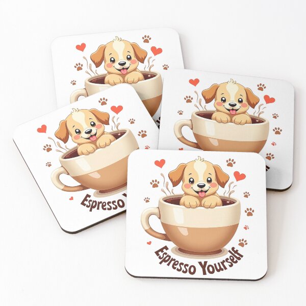 Item preview, funny quotes : espresso yourself, funny dog in the coffee designed and sold by venavar.
