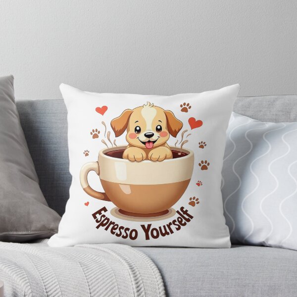 Item preview, funny quotes : espresso yourself, funny dog in the coffee designed and sold by venavar.